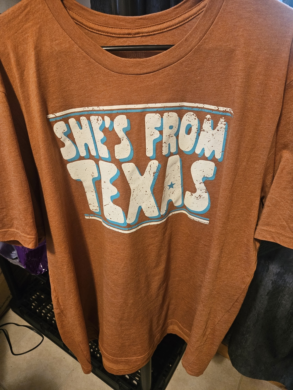 She's From Texas Graphic Tee - Rust Orange
